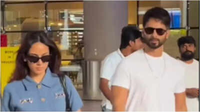 Shahid Kapoor and Mira Rajput’s sweet airport moment goes viral; actor lovingly calls her ‘Jaanu’ | Hindi Movie News