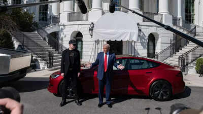 ‘I may move it around a little bit’: Trump refuses to sell the red Tesla; praises Starlink as ‘great service’