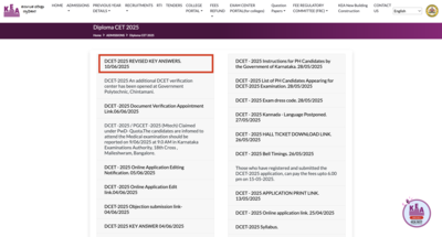 Karnataka DCET final answer key 2025 released at cetonline.karnataka.gov.in: Check direct link to download here