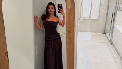 Priyanka Chopra just dropped a photo dump on Instagram featuring a stunning mahogany dress from Maison Alaïa and we’re totally obsessed