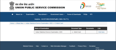 UPSC IES/ISS admit card 2025 released: Direct link to download hall tickets here