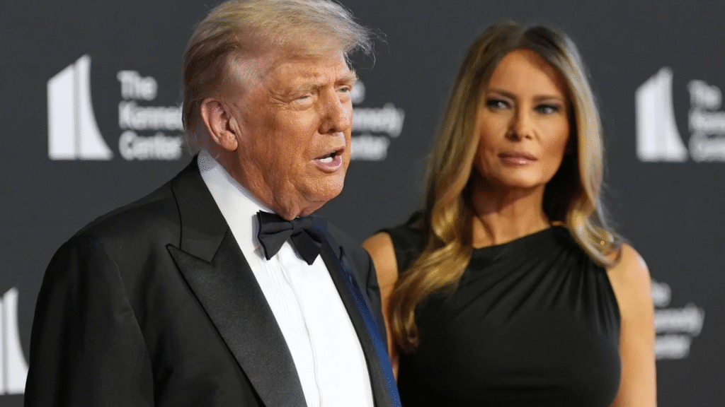 ​Donald Trump in tuxedo, Melania in long black dress: Cheers and jeers at US President's debut at 'Les Miserables'- in photos​