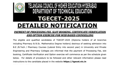 TS ECET 2025 counselling schedule released, registration begins tomorrow: Check complete details here