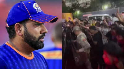 Watch: Rohit Sharma mobbed by crowd amid Mumbai rain; video goes viral | Cricket News