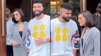 Tara Sutaria and AP Dhillon blush as paparazzi ask them to pose for a picture; netizens say, ‘the guy looks very happy for the first time’ | Hindi Movie News