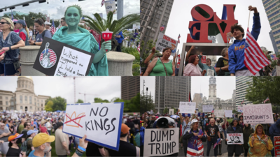 ‘No Kings’ protests: Anti-Trump erupt across US as military parade looms; officials urge calm