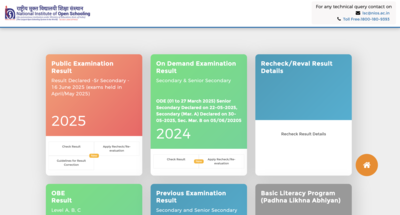 NIOS class 12 result 2025 for April session declared at results.nios.ac.in: Check how to download marksheets