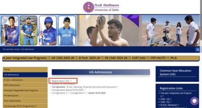 DU CSAS UG admissions portal 2025 opens at admission.uod.ac.in: Here is how to apply online
