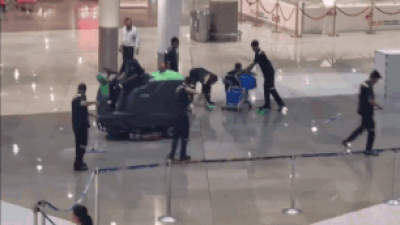 Watch: Delhi airport floods after rainwater enters terminal; staff use buckets to clear it | India News