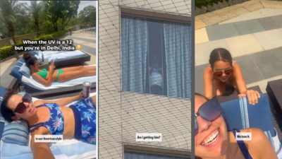 ‘Someone is filming us’: American family sunbathing at Gurugram hotel accuse man of recording them – watch video | India News