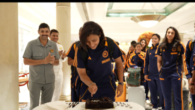 Butterflies, laughter, nostalgia: India women’s team land reach England, watch video | Cricket News