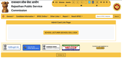 RPSC School Lecturer admit card 2025 for group 1 released: Check direct link to download hall ticket here