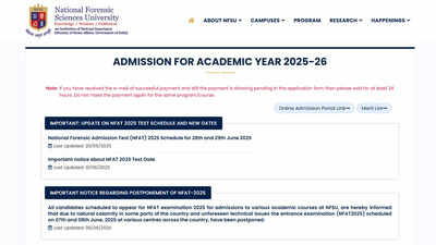 NFSU releases NFAT 2025 schedule for June exams, admit cards to be issued soon
