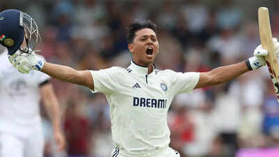 From 99 to 100! Yashasvi Jaiswal’s century celebration leaves 14-year-old Vaibhav Suryavanshi starstruck – WATCH | Cricket News