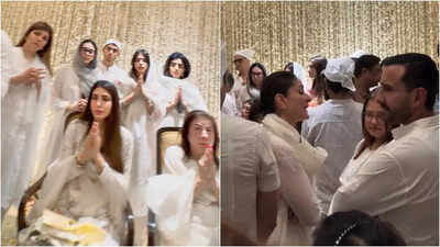Karisma Kapoor joins Sunjay Kapur’s wife Priya Sachdev in prayer meet; Kareena Kapoor Khan, Saif Ali Khan and Neha Dhupia offer support | Hindi Movie News