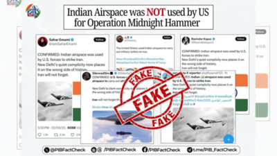 Israel-Iran conflict: PIB debunks claims of US using Indian airspace for Iran strikes; calls them ‘fake’ | India News