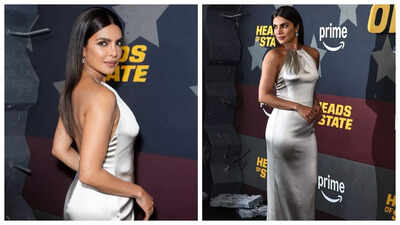 Priyanka Chopra stuns in silver and satin for NYC premiere of ‘Heads Of State’; reveals daughter Malti Mari helped her get ready – PICS INSIDE |