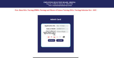ESB MP post-basic, MSc Nursing selection test admit card released: Check direct link to download hall tickets