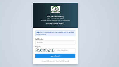 MZU Result 2025: Mizoram University releases even semester results for LLB, BCA and various UG, PG courses at mzuegov.in