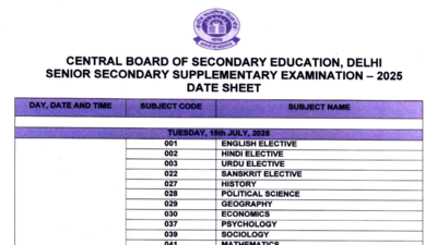 CBSE supplementary timetable 2025 out for Class 10 and 12, exams begin July 15: Check complete schedule here