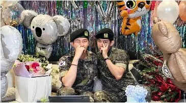 ARMY flood X with memes as RM and V get discharged from military