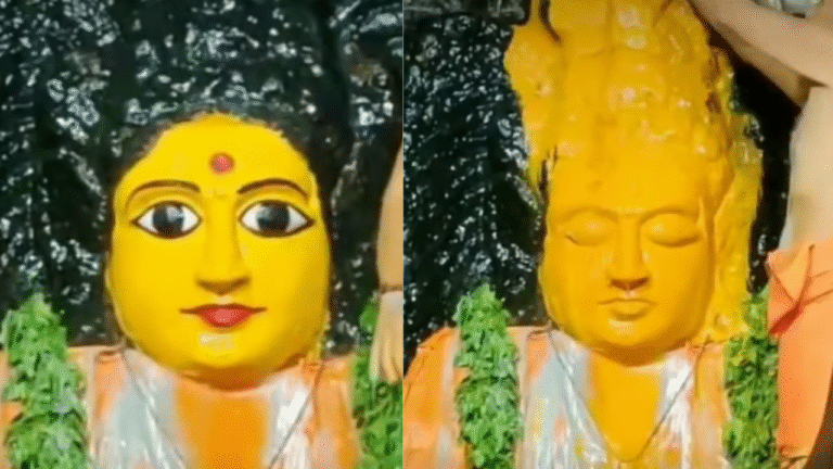 Maa Bhadrakali’s statue opens and closes eyes when Abhishekam ritual is performed
