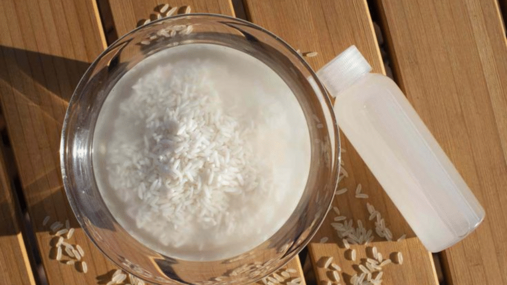 What happens when you rinse your hair with rice water?