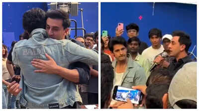 Ramayana Wrap: Ranbir Kapoor and Ravi Dubey hug it out as they end Part 1 shoot; join director Nitesh Tiwari to deliver heartfelt speeches |