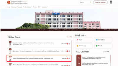 SSC JE registration begins for 1,340 vacancies at ssc.gov.in; applications open until July 21