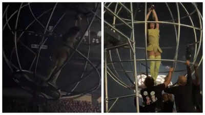 After Beyonce, Katy Perry almost FALLS as prop malfunctions; crew rush to bring her down as prop tilts – WATCH |