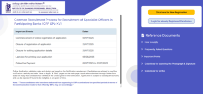 IBPS SO application starts at ibps.in: Direct link to register for over 1000 vacancies here