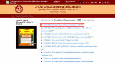 JAC Class 11 results 2025 declared at jacresults.com with 98.7% pass rate