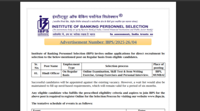IBPS Hindi Officer recruitment 2025 application window opens: Direct link to apply for the posts here
