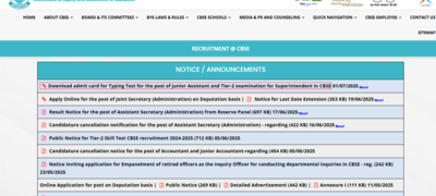 CBSE Superintendent, Junior Assistant Tier-2 admit card released: Direct link to download hall tickets here