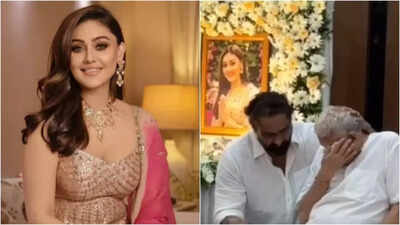 Shefali Jariwala’s father Satish Jariwala weeps inconsolably as Parag Tyagi consoles him at prayer meet | Hindi Movie News