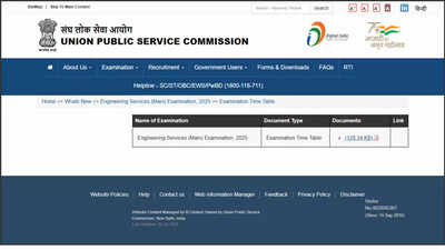 UPSC ESE mains 2025 schedule released, exam to be held on 10 August