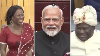 Watch: Ghana MPs honour PM Modi by donning Indian attire; wear pagdi and bandhgala suit to parliament | India News