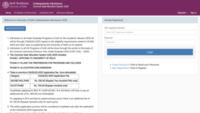 DU UG admissions 2025 CSAS phase 2 dates released: Seat allotment list releasing on this date
