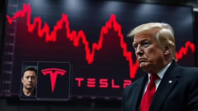 Elon Musk’s new party spooks investors: Tesla shares fall 7% as political move revives Donald Trump feud; stock slumps 35% since December peak