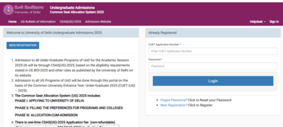 Delhi University UG Admissions 2025: CSAS Phase 2 registration window opens, Check direct link to download here
