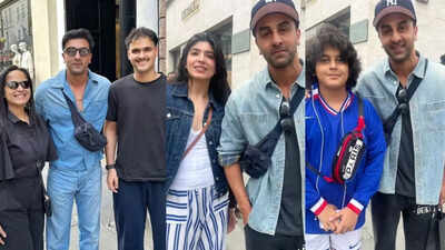 Ranbir Kapoor greets fans on London streets during trip with Alia Bhatt, Neetu Kapoor and daughter Raha: PICS | Hindi Movie News