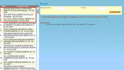 MDU result 2025: Maharshi Dayanand University 6th semester results for BSW, B.Sc. and B.A. announced at mdu.ac.in