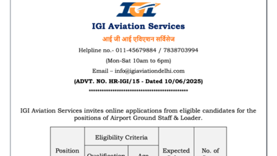 IGI Aviation Services announces over 1,400 vacancies for 10th & 12th pass candidates: Check official notice, key details here