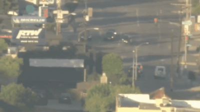 Los Angeles cop car chases stolen Mercedes; ends up in wild crash – watch