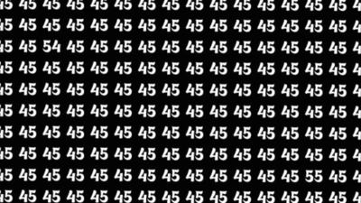 Optical illusion: Can you find 54 and 55 among the 45s within 5 seconds? |