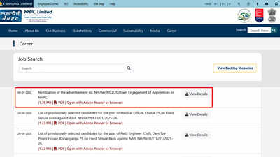 NHPC apprentice recruitment 2025: Apply online for Graduate, Diploma and ITI posts