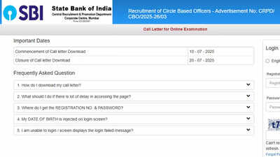 SBI CBO Admit Card 2025 released at bank.sbi: Check direct link here