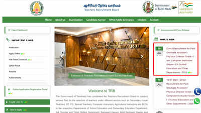 TN TRB PG recruitment 2025: Applications for 1,996 teaching vacancies begin at trb.tn.gov.in