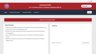 DU LLB admission 2025-26: University of Delhi releases seat allotment schedule at law.uod.ac.in, check dates here