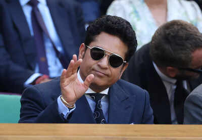 Sachin Tendulkar meets two tennis greats at Wimbledon, pens cheeky caption – see picture | Cricket News